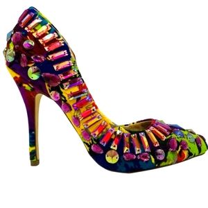 Steve Madden Galatik Multi-coloured Glitter Pumps-sz 10